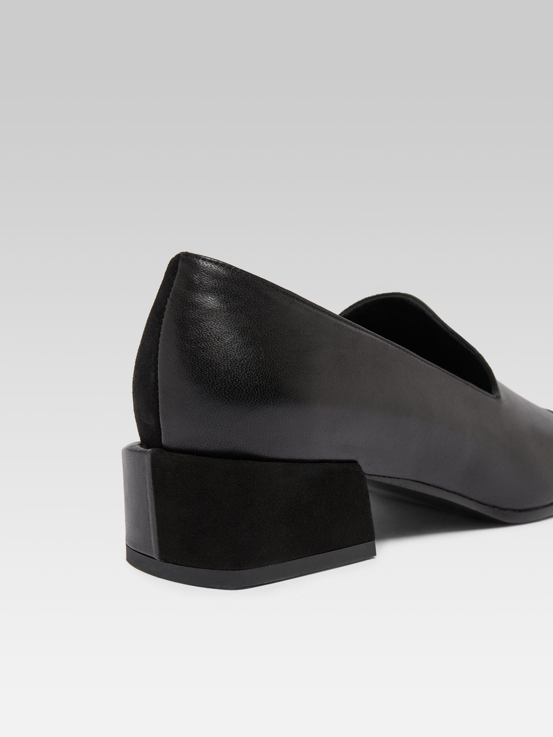 Silvia - Moccasins cuir et cuir velours noir - Image numéro 5