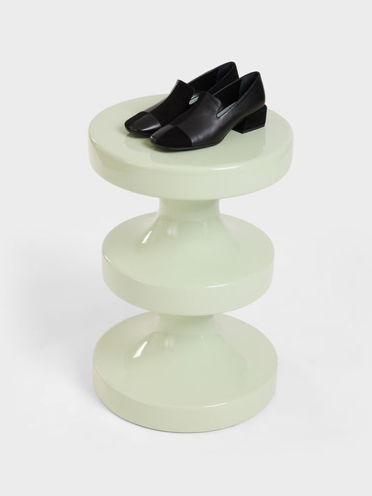 Silvia - Moccasins cuir et cuir velours noir - Image numéro 7