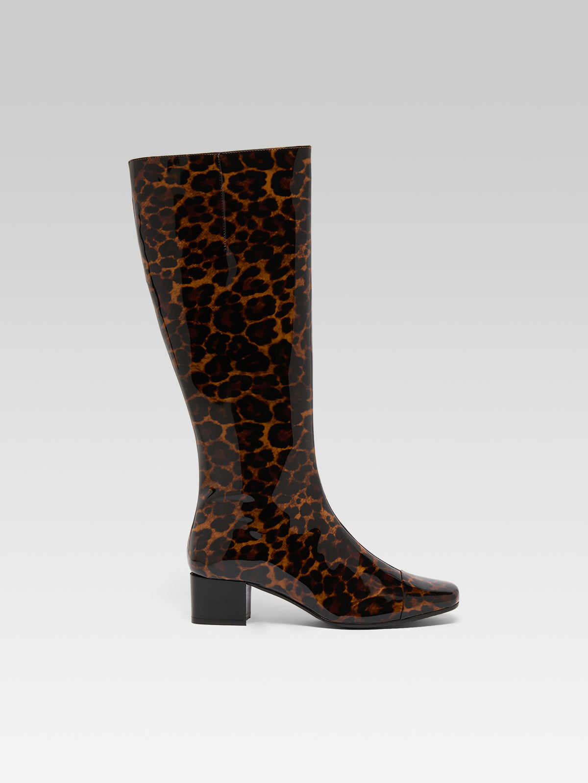 Malaga - Bottes cuir verni leopard