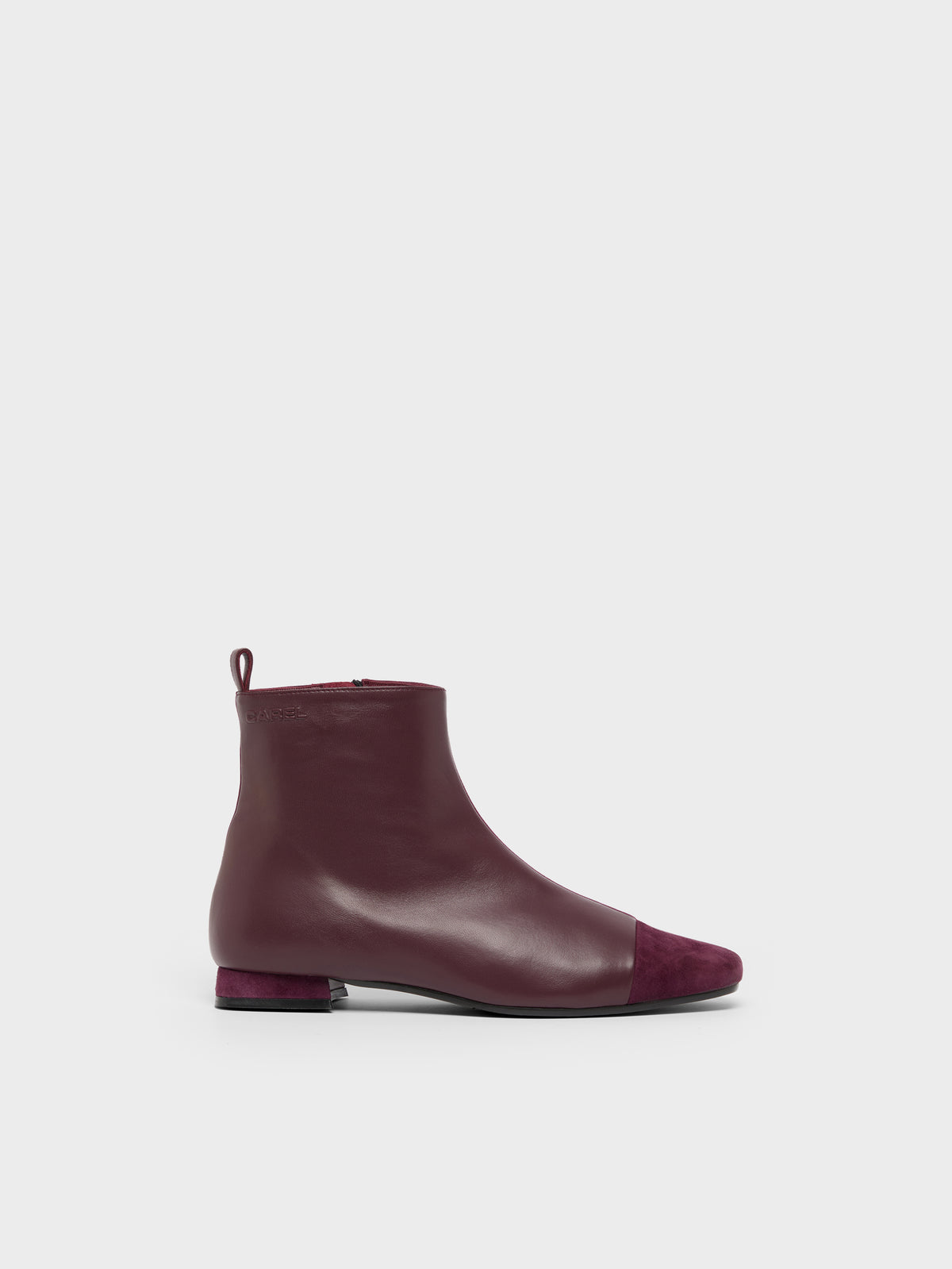 Simonetta - Burgundy leather and suede ankle boots - Image number 1