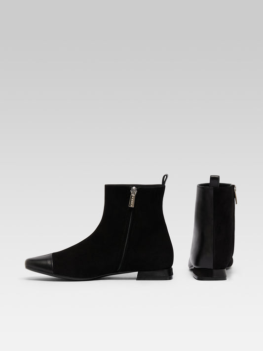 Simonetta - Black leather and suede boots - Image number 4