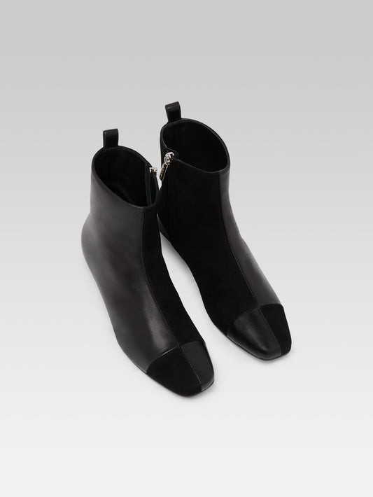 Simonetta - Black leather and suede boots - Image number 2