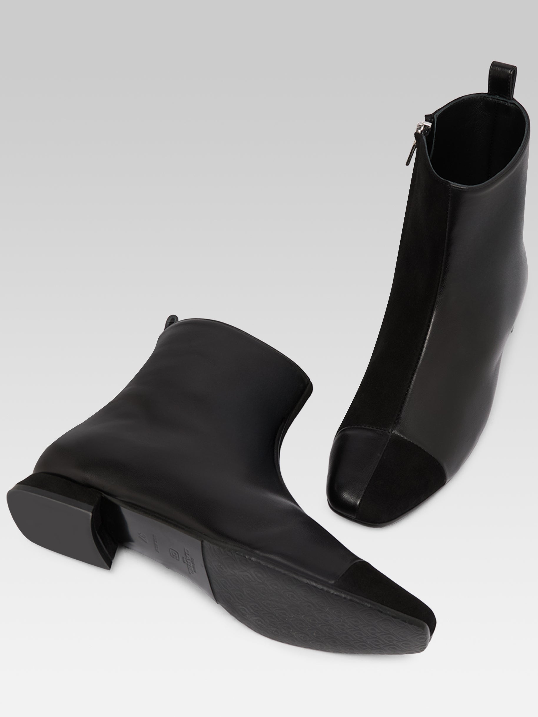 Simonetta - Black leather and suede boots - Image number 5