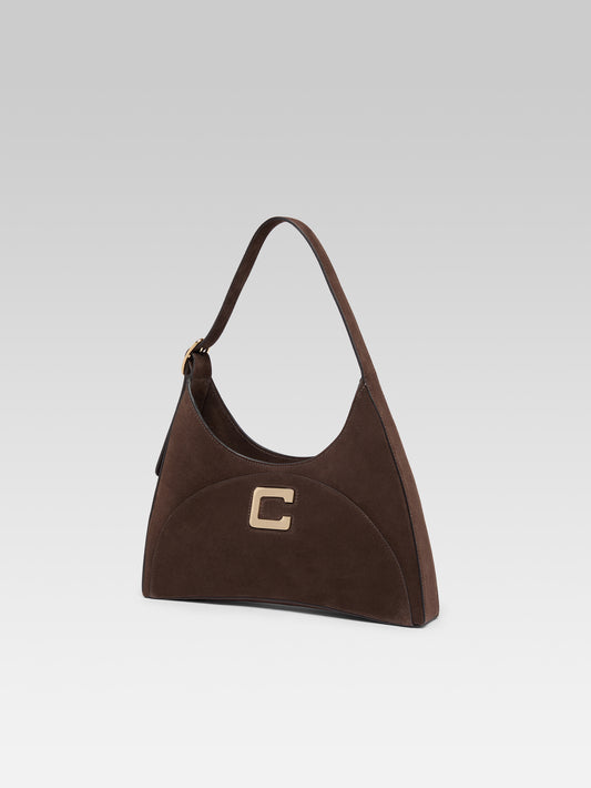 Concorde - Chocolate suede leather shoulder bag - Image number 4