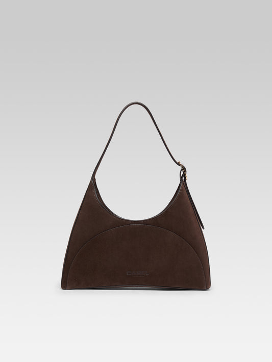 Concorde - Chocolate suede leather shoulder bag - Image number 5