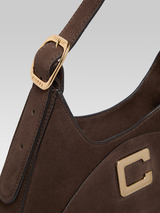 Concorde - Chocolate suede leather shoulder bag - Image number 2