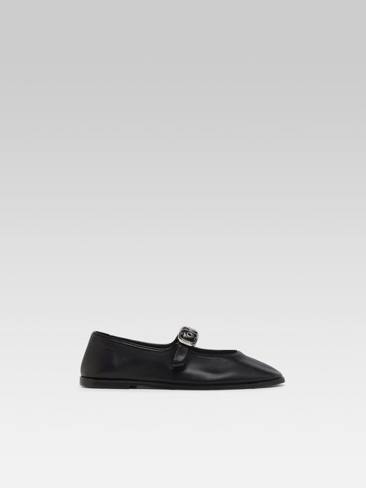 Iris - Black patent leather Mary Jane flats - Image number 1