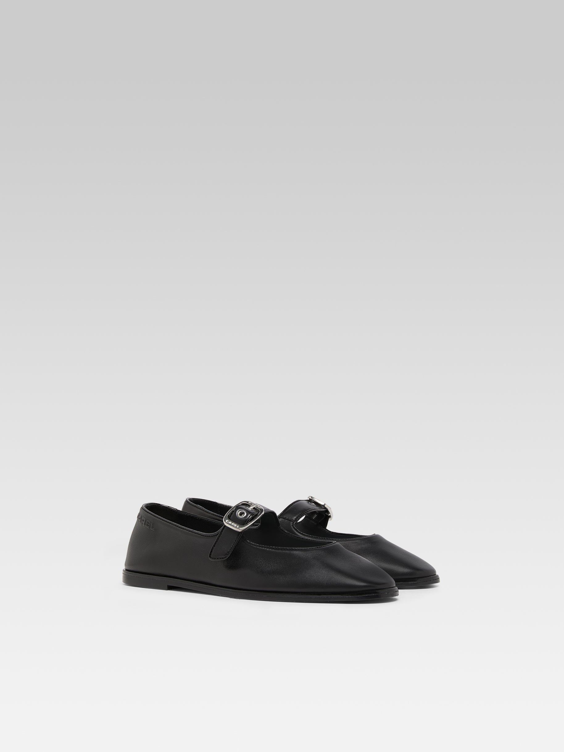 Iris - Black patent leather Mary Jane flats - Image number 2