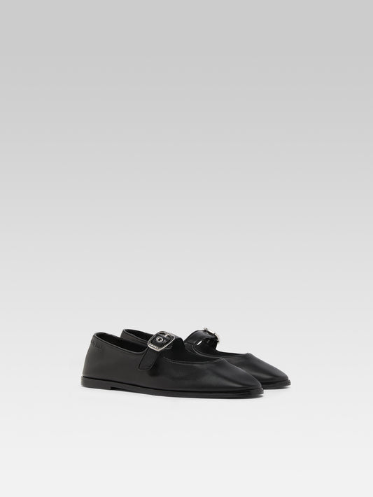 Iris - Black patent leather Mary Jane flats - Image number 2