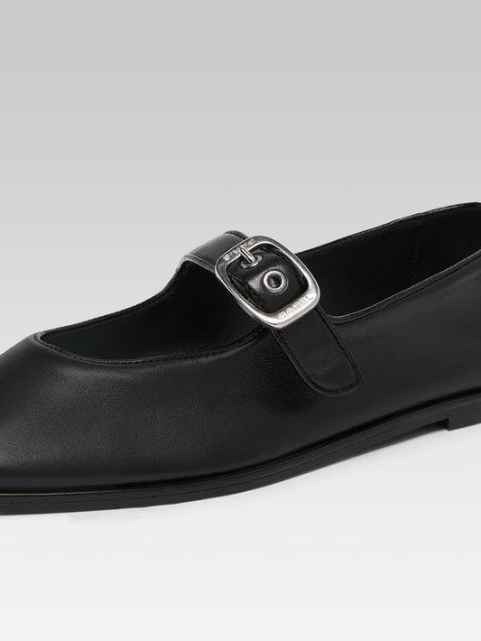 Iris - Black patent leather Mary Jane flats - Image number 3