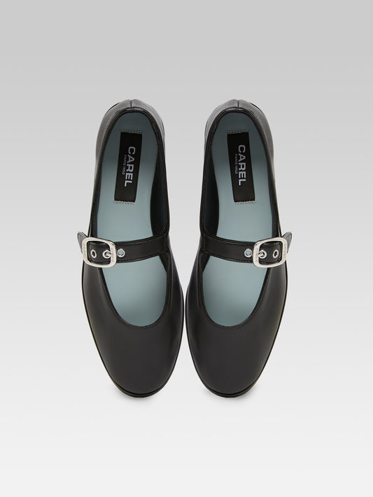 Iris - Black patent leather Mary Jane flats - Image number 4