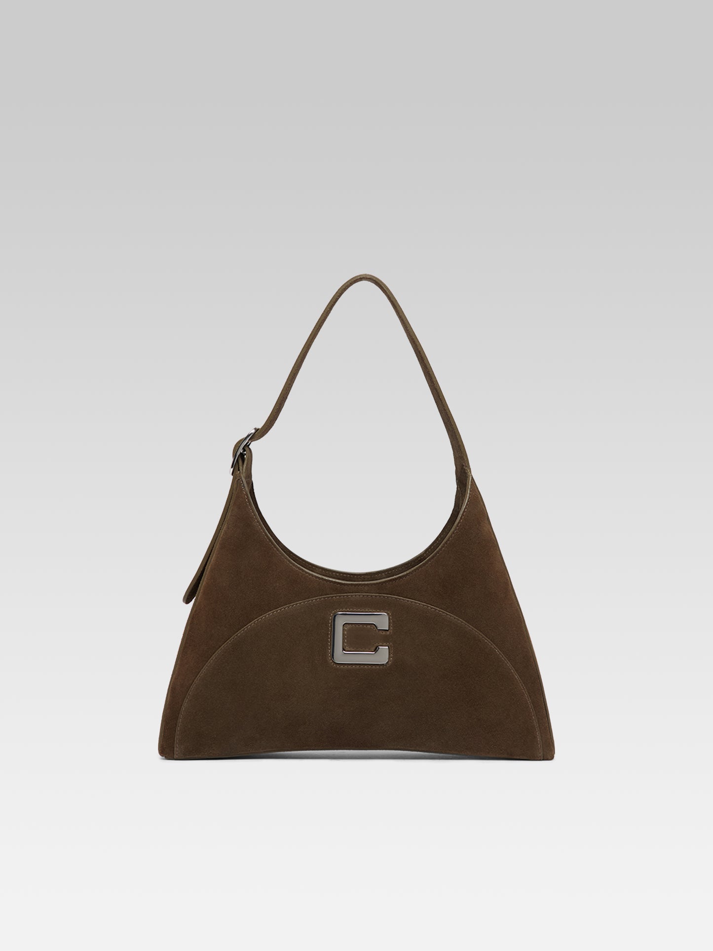 Concorde - Sac épaule cuir velours kaki