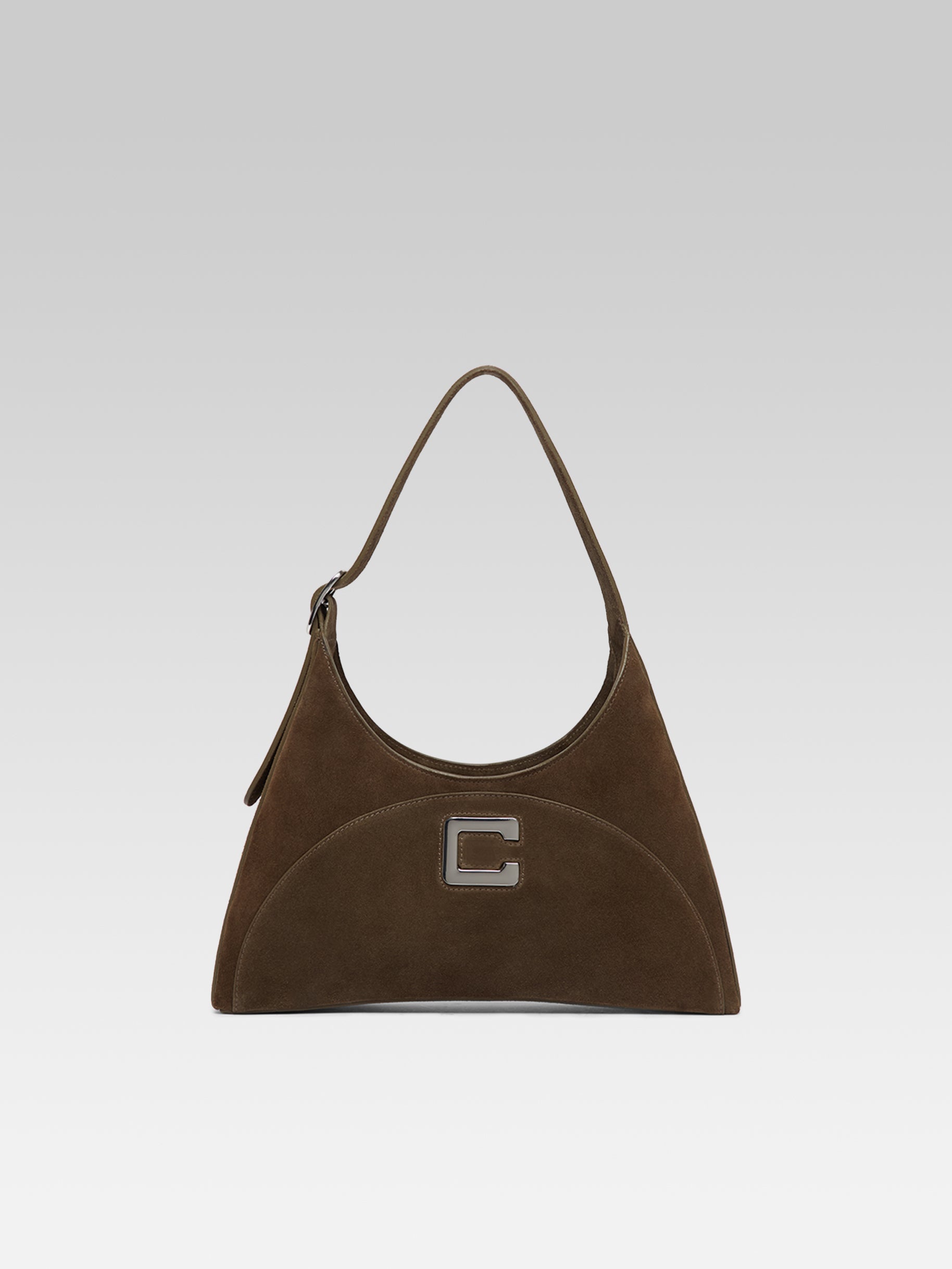 Concorde - Sac épaule cuir velours kaki - Image numéro 1