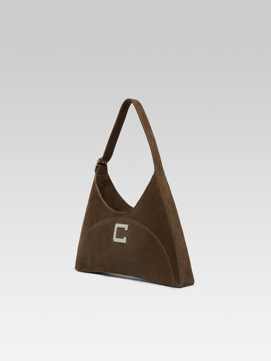 Concorde - Sac épaule cuir velours kaki - Image numéro 3