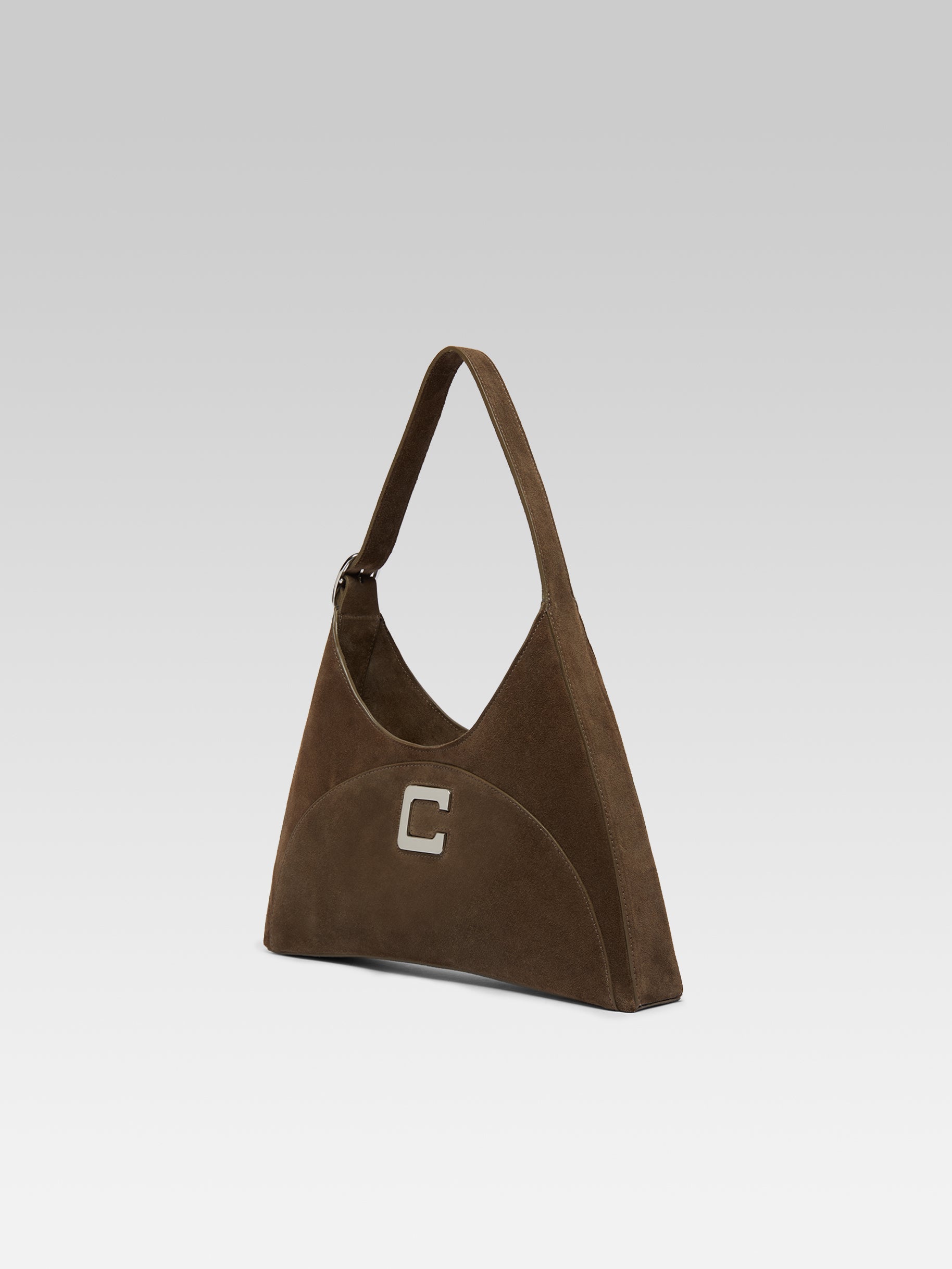 Concorde - Sac épaule cuir velours kaki - Image numéro 3