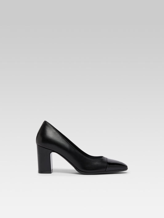 Rosana - Escarpins cuir et cuir verni noir - Image numéro 1