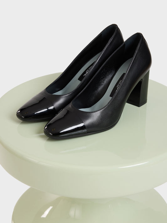 Rosana - Escarpins cuir et cuir verni noir - Image numéro 7