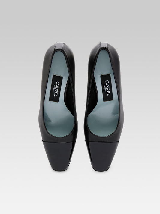 Rosana - Escarpins cuir et cuir verni noir - Image numéro 4