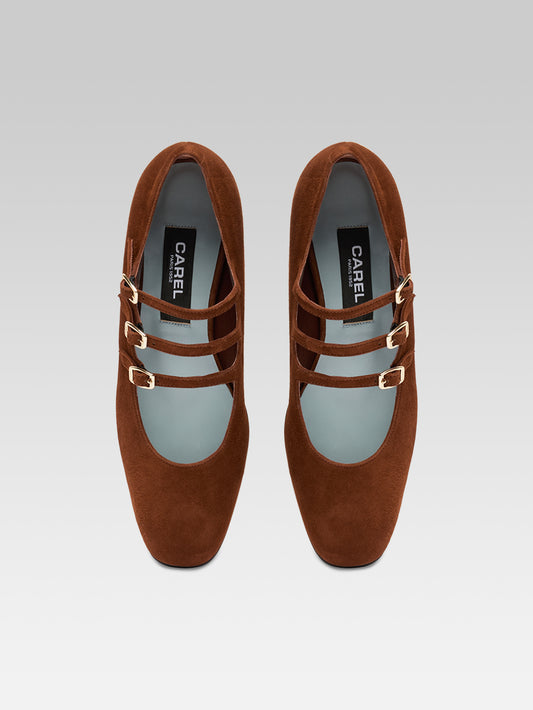 Ariana - Brandy suede leather Mary Jane ballet flats - Image number 4