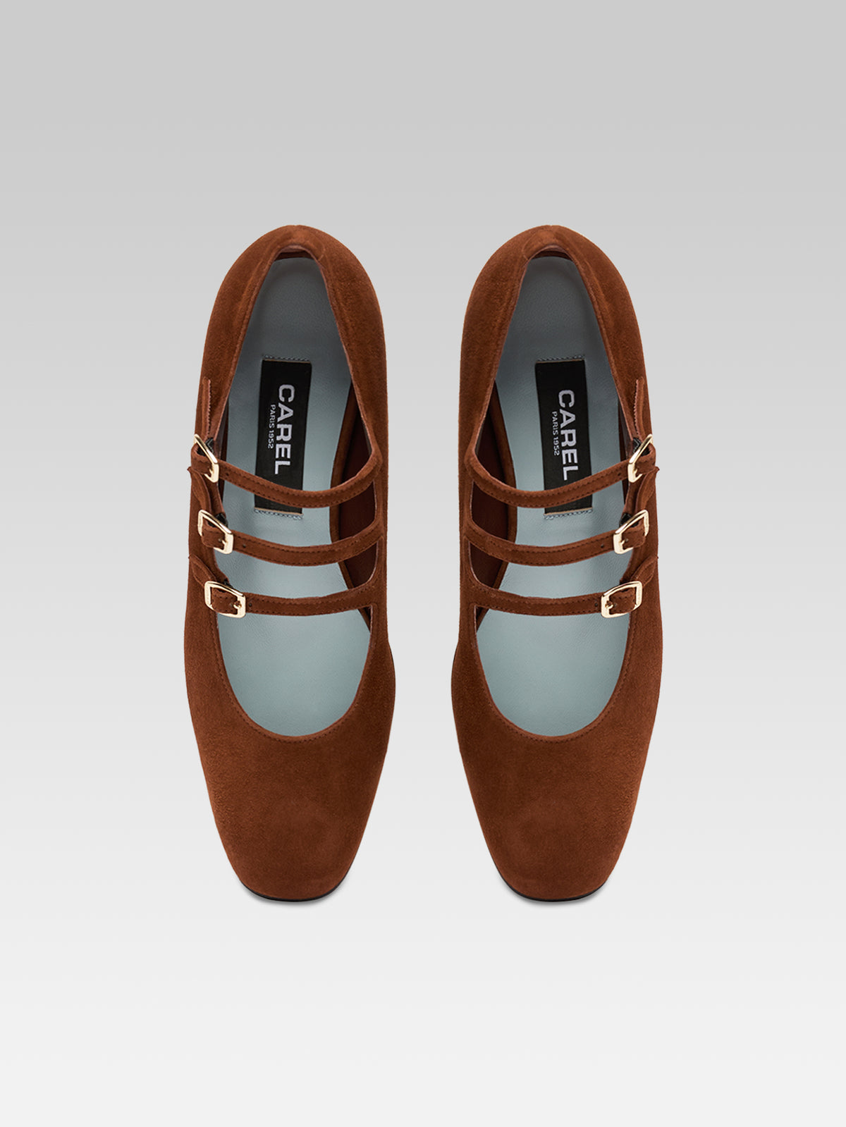 Ariana - Ballerines babies cuir velours brandy - Image numéro 4