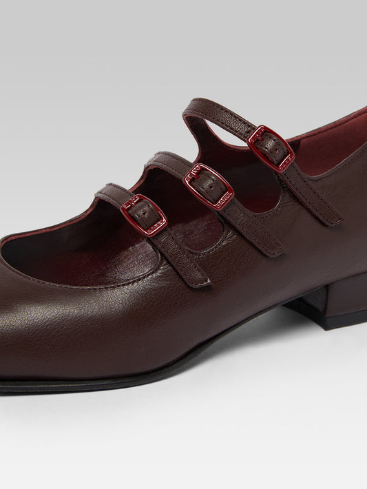 Ariana  - Ballerines babies cuir bordeaux - Image numéro 4