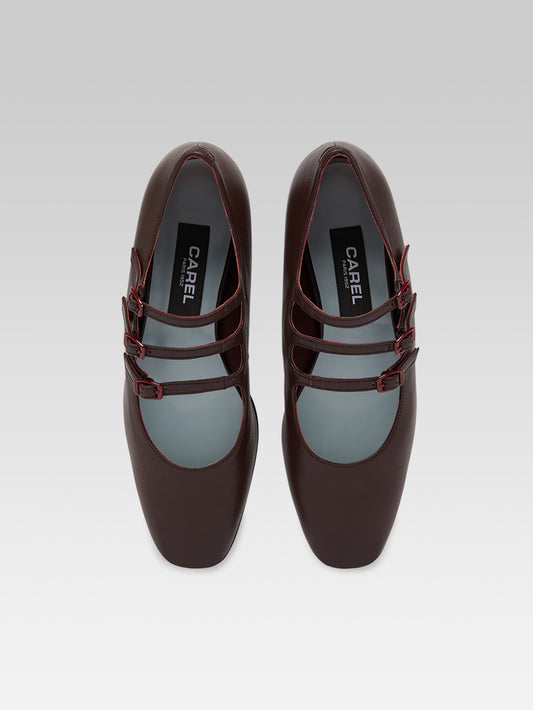 Ariana  - Ballerines babies cuir bordeaux - Image numéro 3