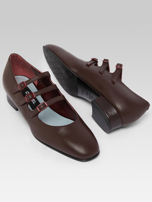 Ariana  - Ballerines babies cuir bordeaux - Image numéro 5