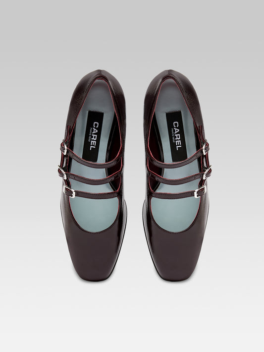 Kina - Aubergine patent leather mary jane pumps - Image number 3