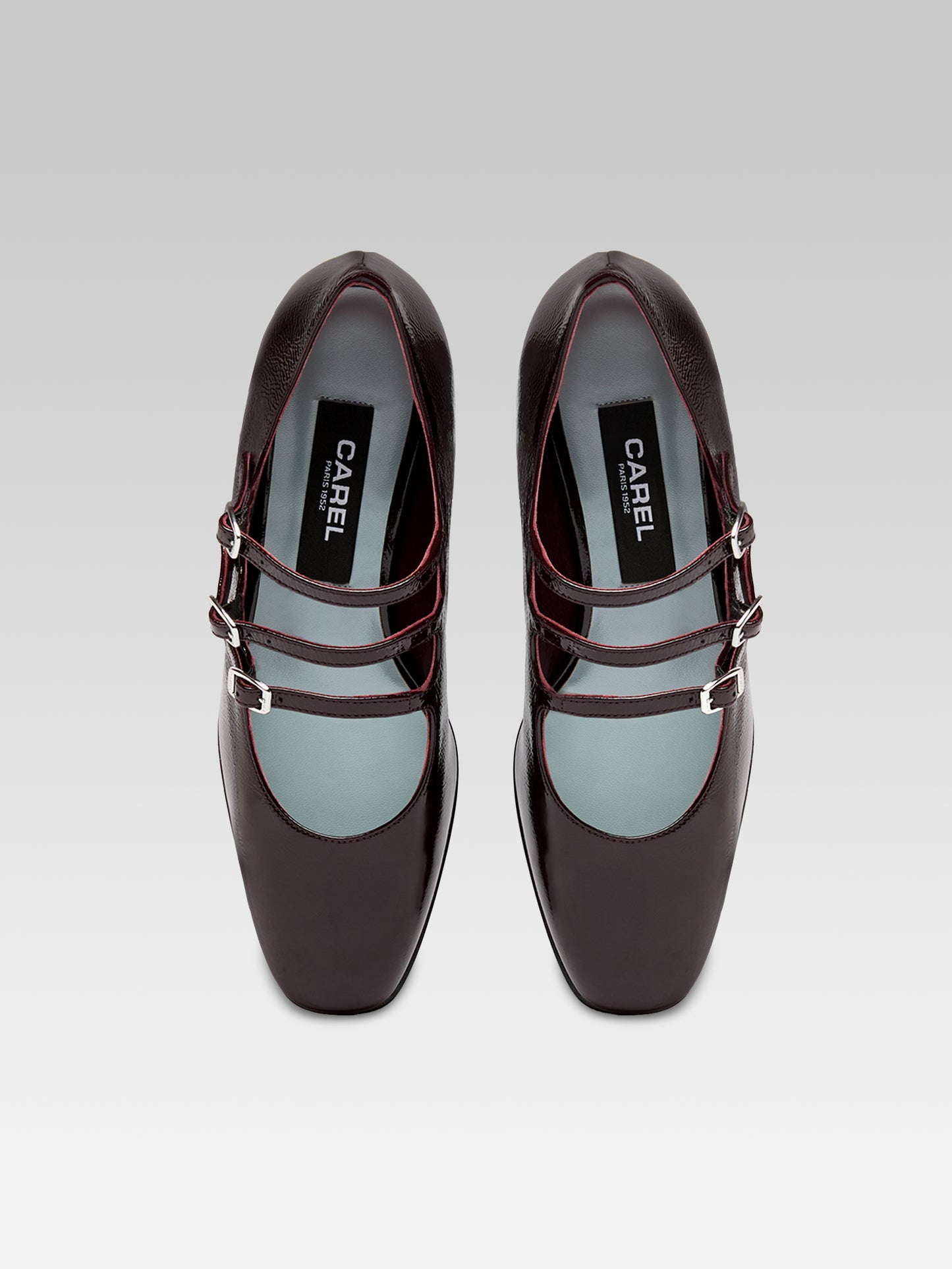Kina - Aubergine patent leather mary jane pumps