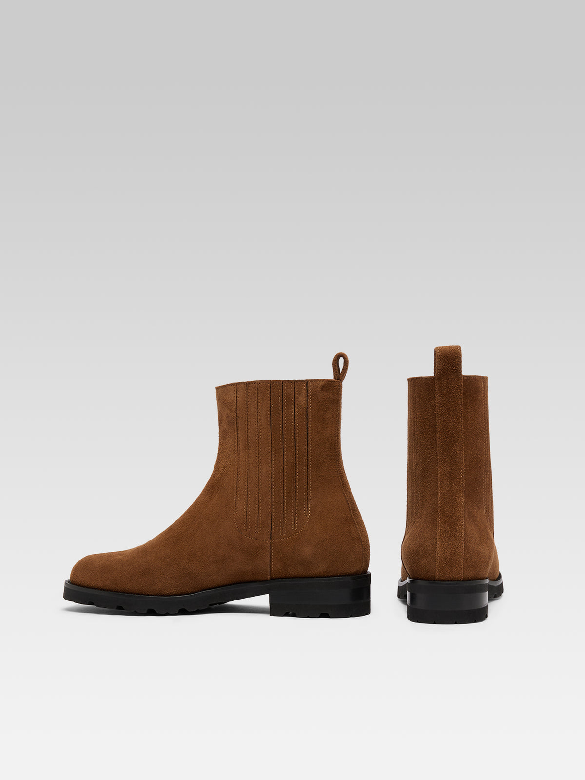 Chouchou - Bottines cuir velours brandy