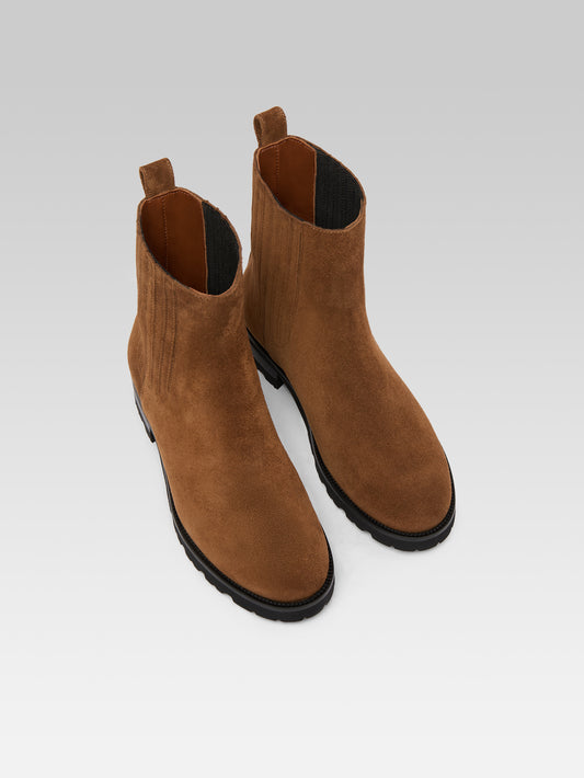Chouchou - Bottines cuir velours brandy - Image numéro 4