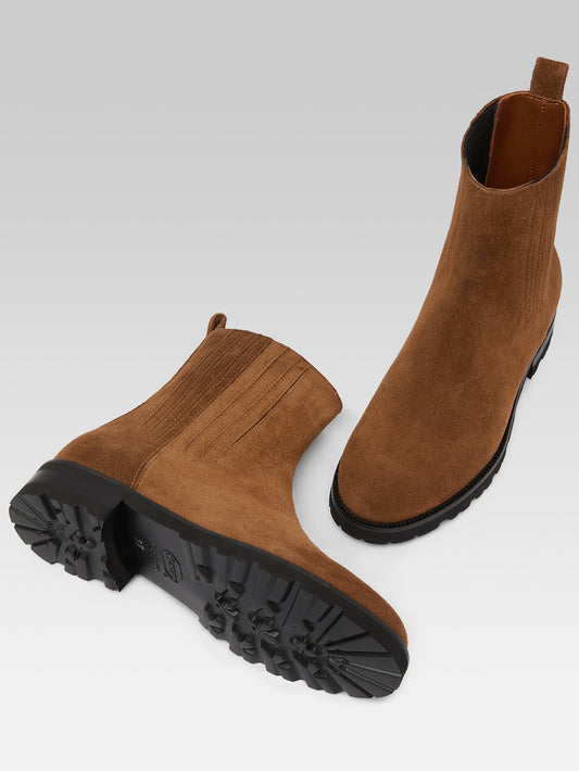 Chouchou - Bottines cuir velours brandy - Image numéro 5