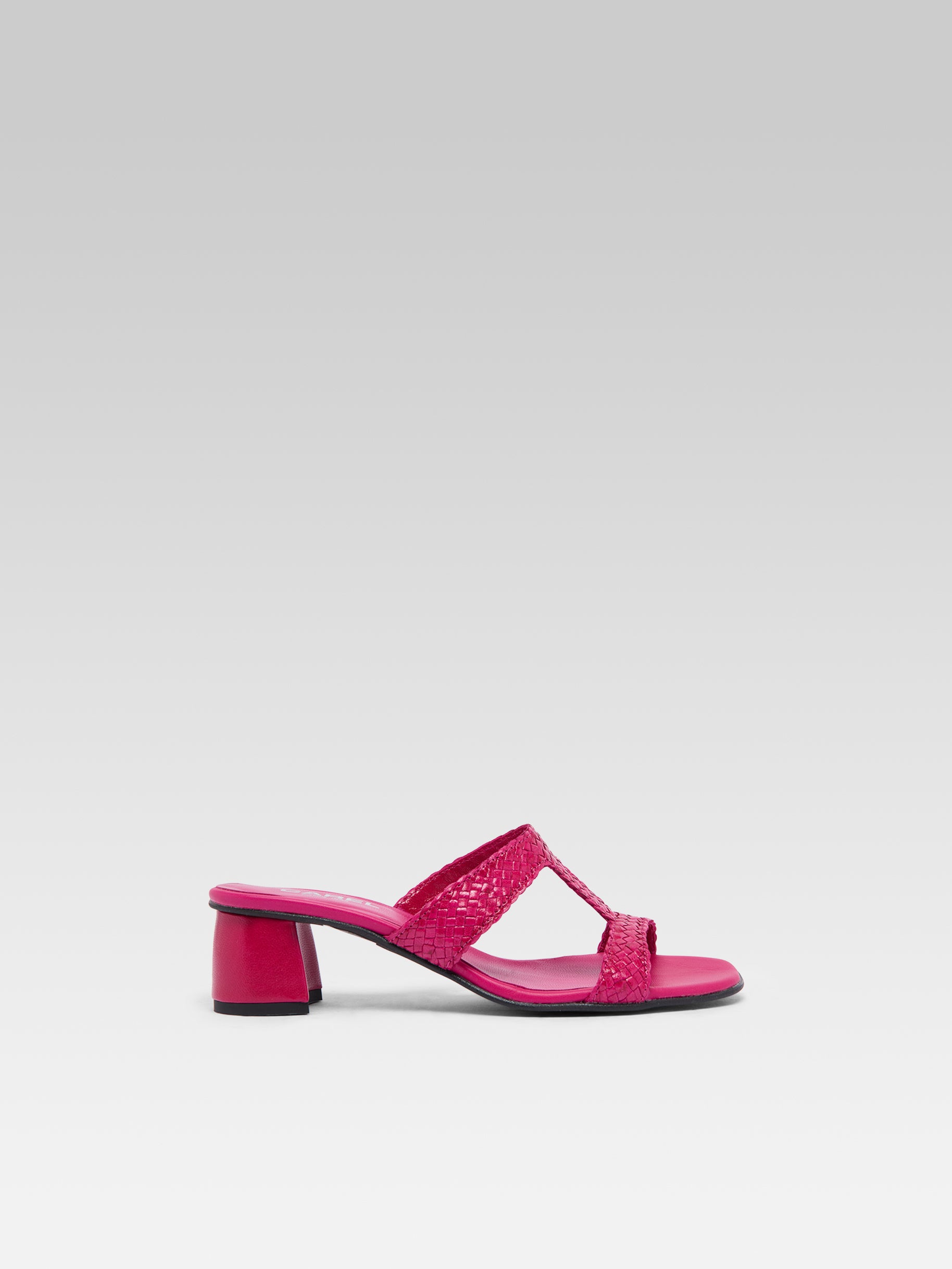 Pyramide T - Mules cuir tressé rose