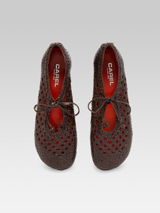 Bandol - Brown braided leather Mary Janes  - Image number 4