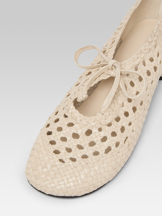 Bandol - Ivory braided leather Mary Janes - Image number 3