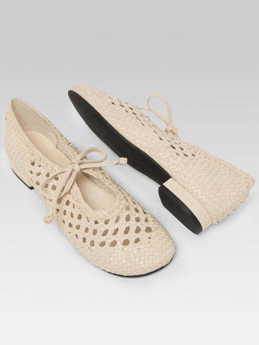 Bandol - Ivory braided leather Mary Janes - Image number 5