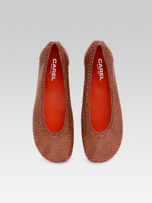 Cassis - Brown braided leather ballet flats - Image number 4