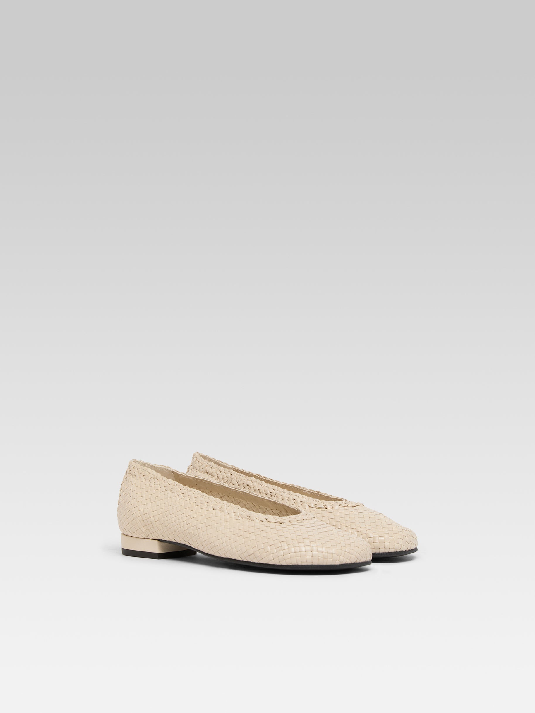 Cassis - Ballerines cuir tressé ivoire - Image numéro 2