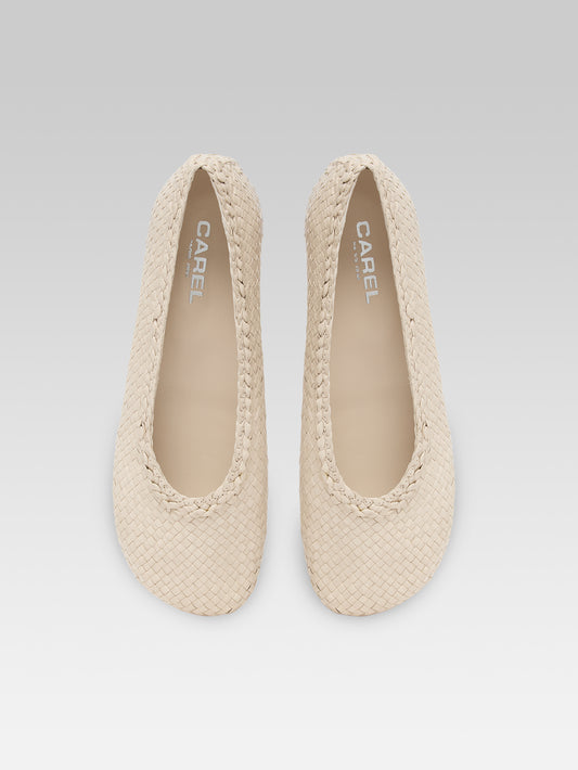 Cassis - Ivory braided leather ballet flats - Image number 4