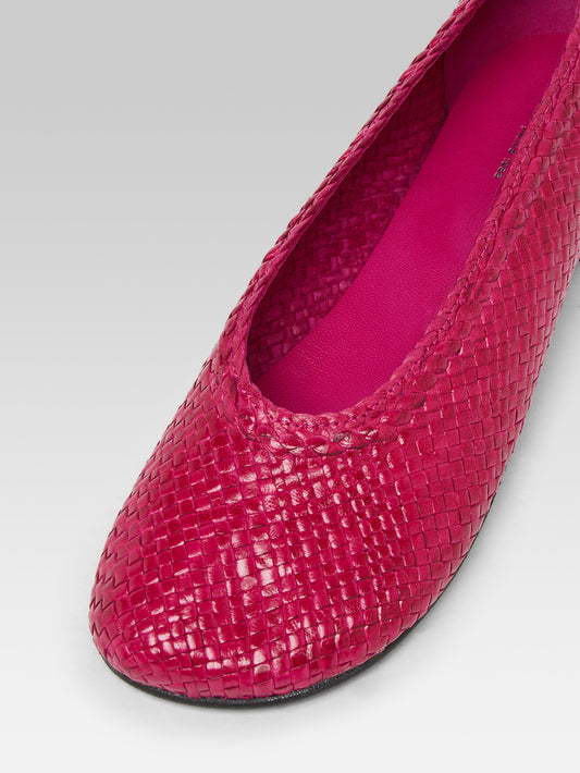 Cassis - Pink braided leather ballet flats - Image number 3