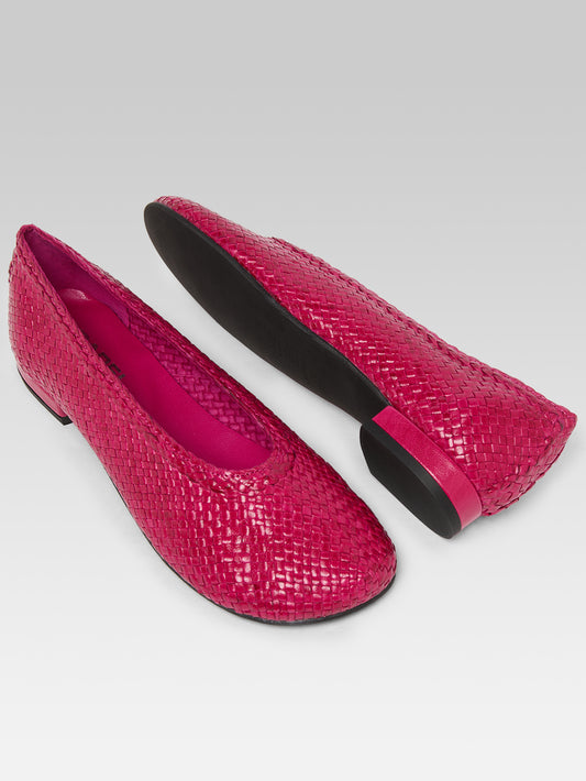 Cassis - Pink braided leather ballet flats - Image number 5