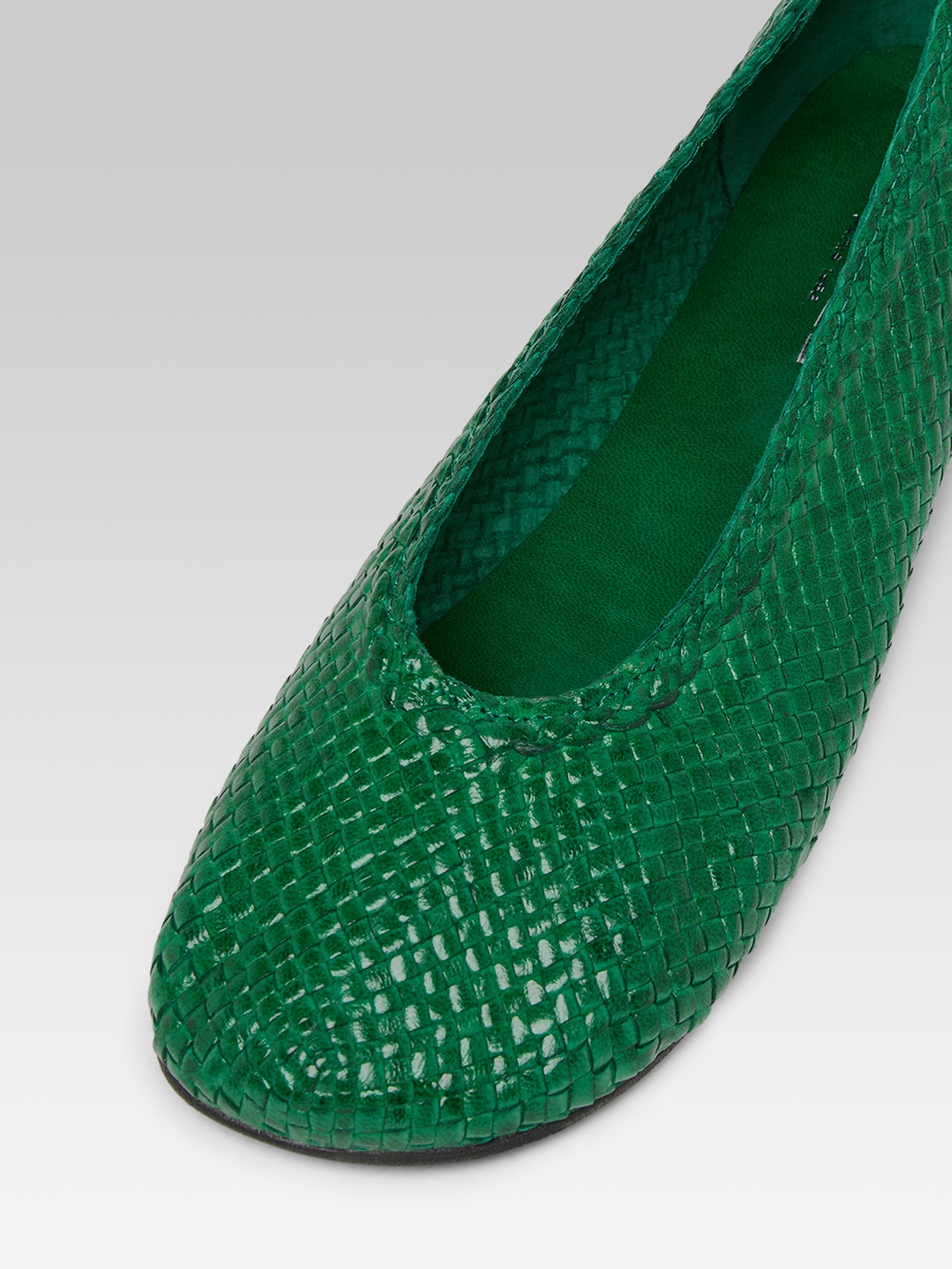 Cassis - Ballerines cuir tressé vert