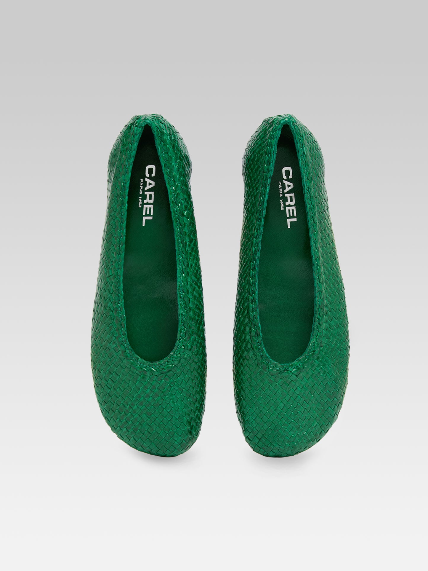 Cassis - Ballerines cuir tressé vert