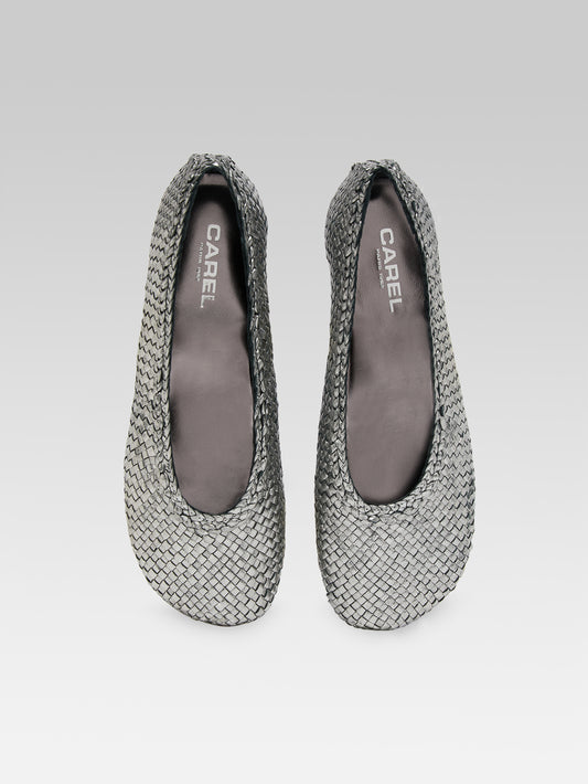 Cassis - Silver braided leather ballet flats - Image number 4
