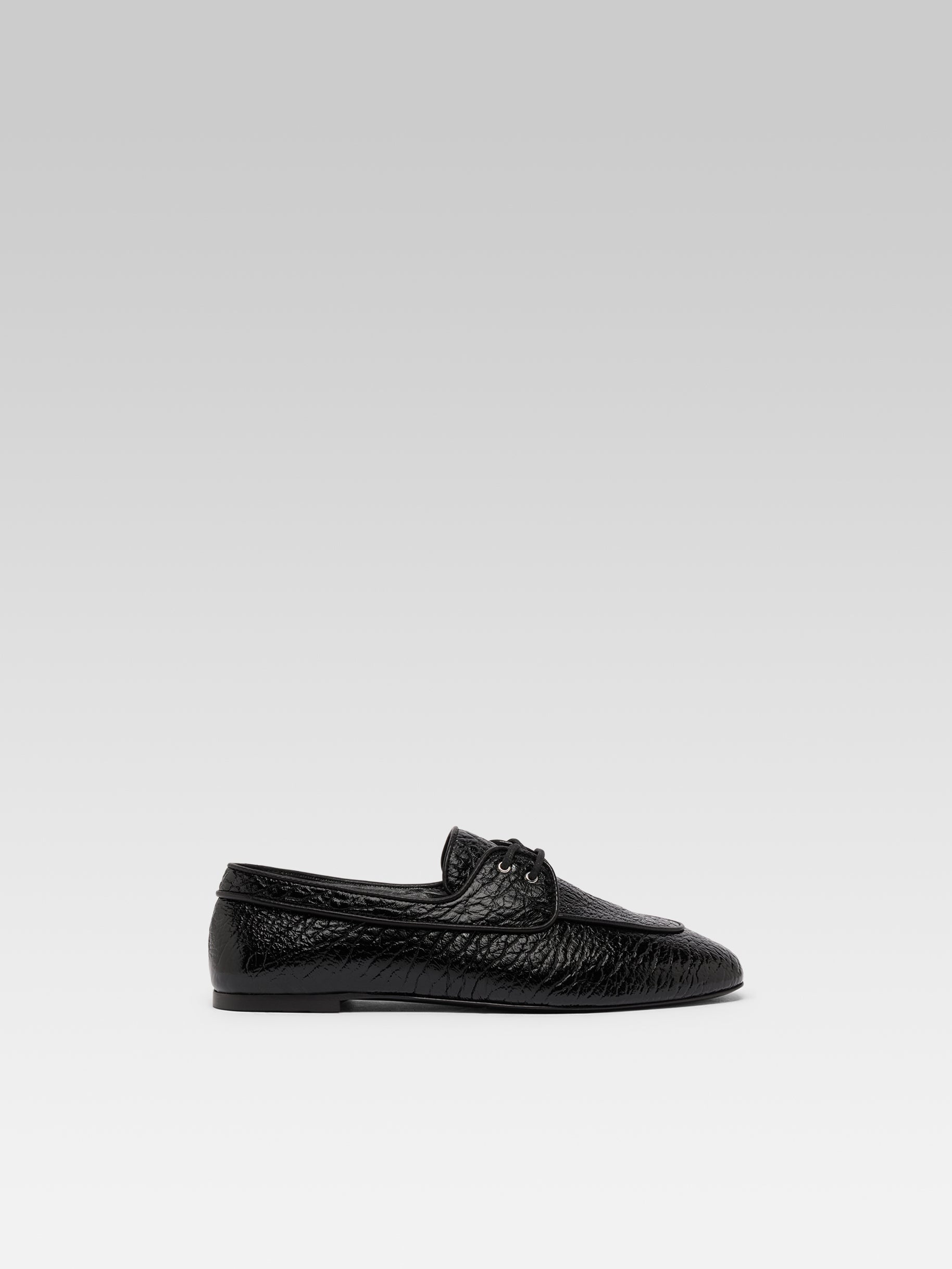 Sonia - Black leather derbies - Image number 1