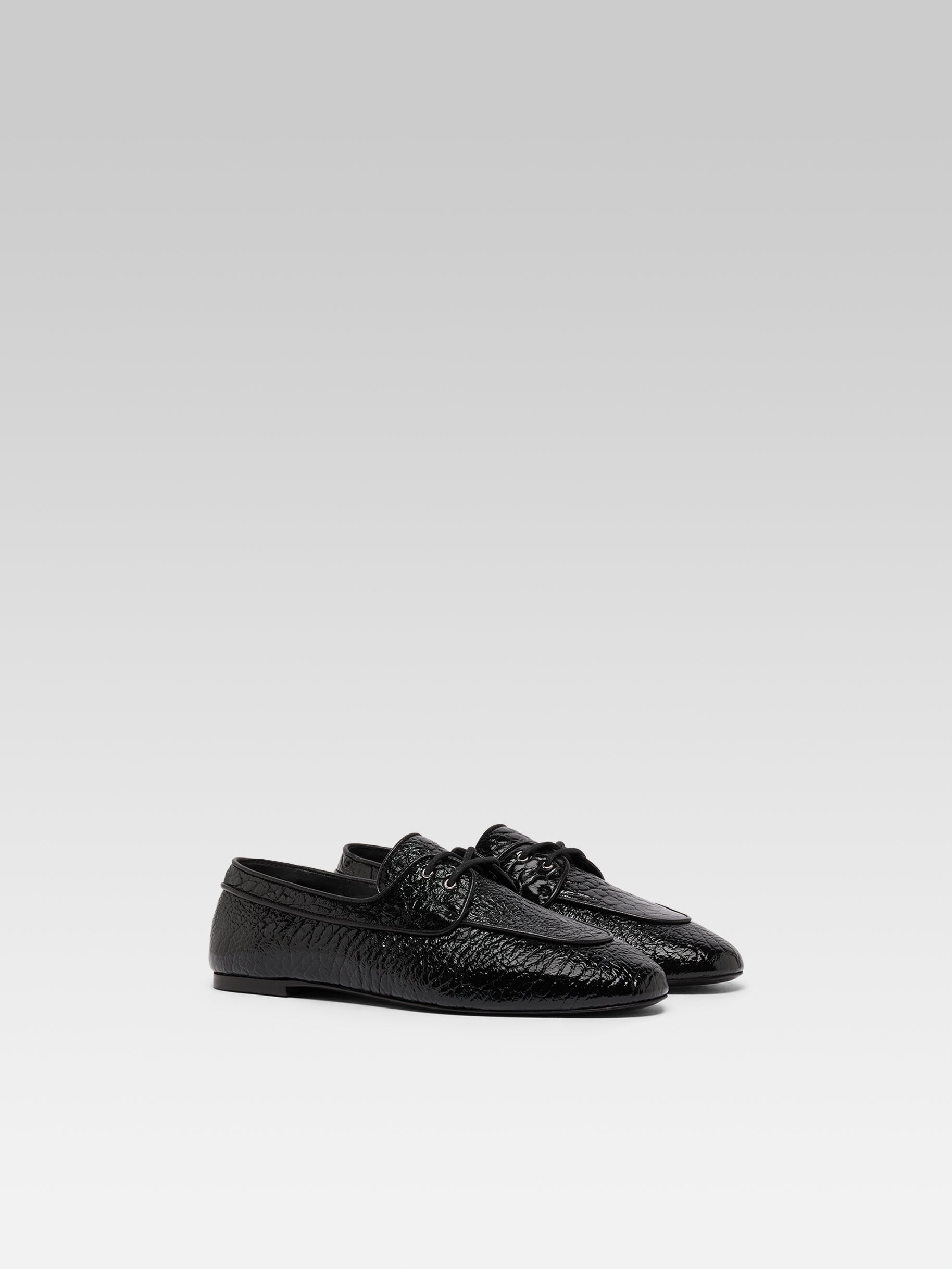 Sonia - Black leather derbies - Image number 2