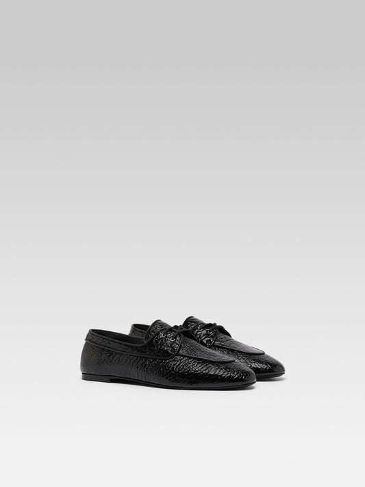 Sonia - Black leather derbies - Image number 2