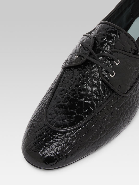 Sonia - Black leather derbies - Image number 3
