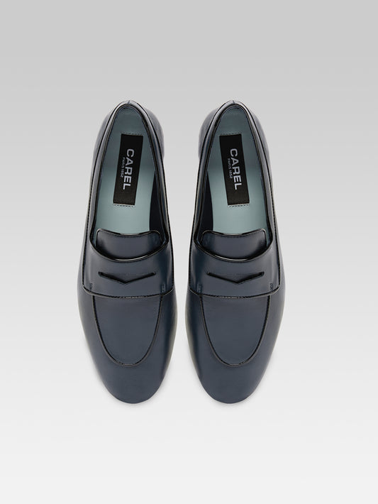 Regina - Mocassins cuir marine bleu - Image numéro 4