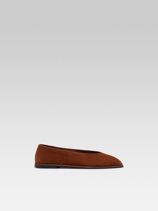 Amanda - Ballerines cuir velours marron - Image numéro 1